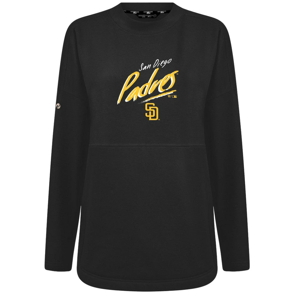 San Diego Padres Levelwear Women's Oversized Beaudry Sizzle Top Black