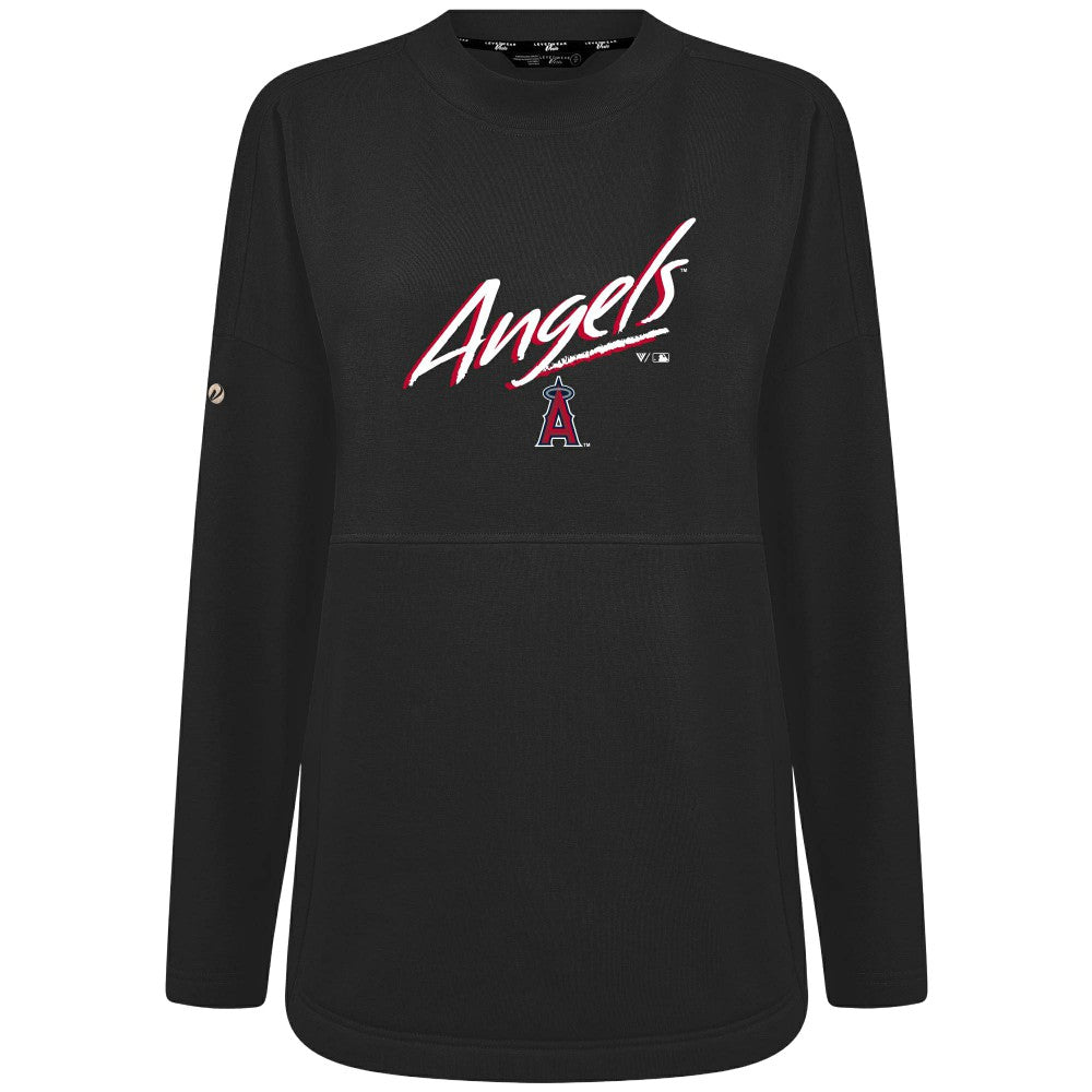 Los Angeles Angels Levelwear Women's Oversized Beaudry Sizzle Top Black