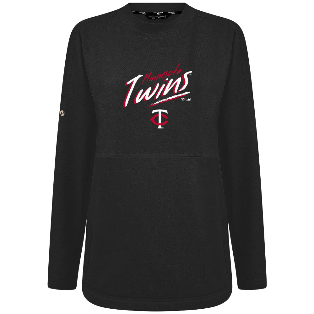 Minnesota Twins Levelwear Women's Oversized Beaudry Sizzle Top Black