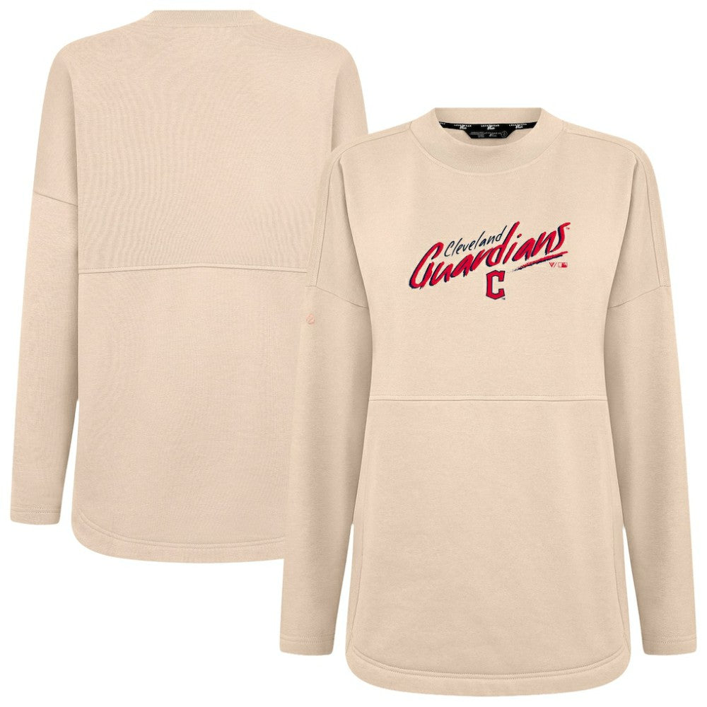 Cleveland Guardians Levelwear Women's Oversized Beaudry Sizzle Top Khaki