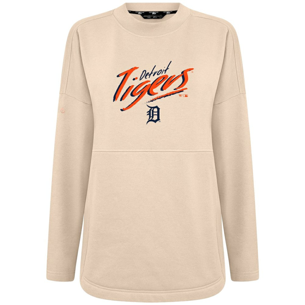 Detroit Tigers Levelwear Women's Oversized Beaudry Sizzle Top Khaki