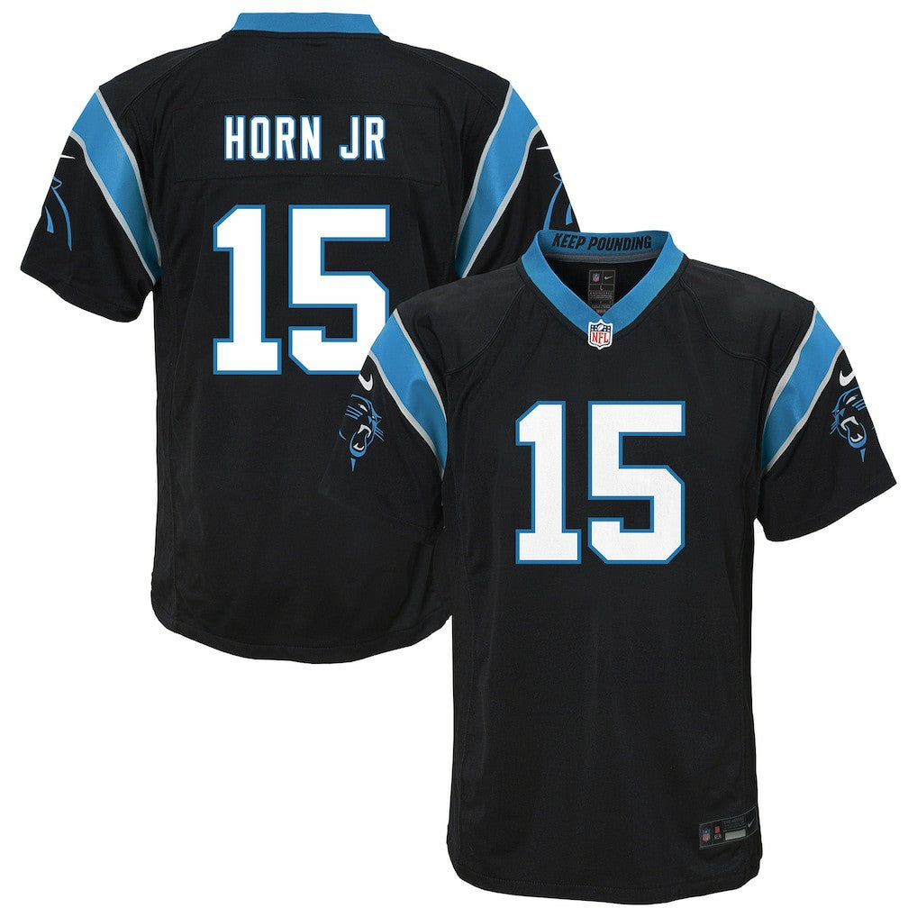 Jimmy Horn Jr. Carolina Panthers Youth Team Game Jersey - Black