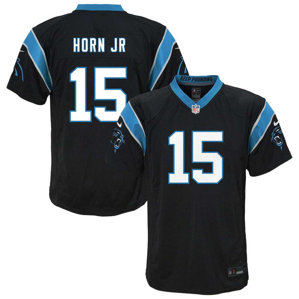 Jimmy Horn Jr. Carolina Panthers Youth Team Game Jersey - Black