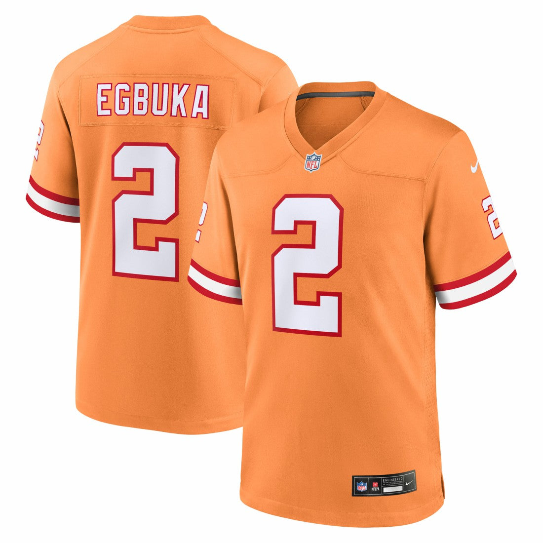 Emeka Egbuka Tampa Bay Buccaneers Alternate 2 Game Jersey - Creamsicle
