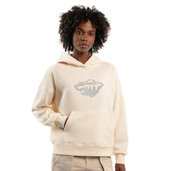 Minnesota Wild Starter Women's Rhinestone Relaxed Hoodie Cream