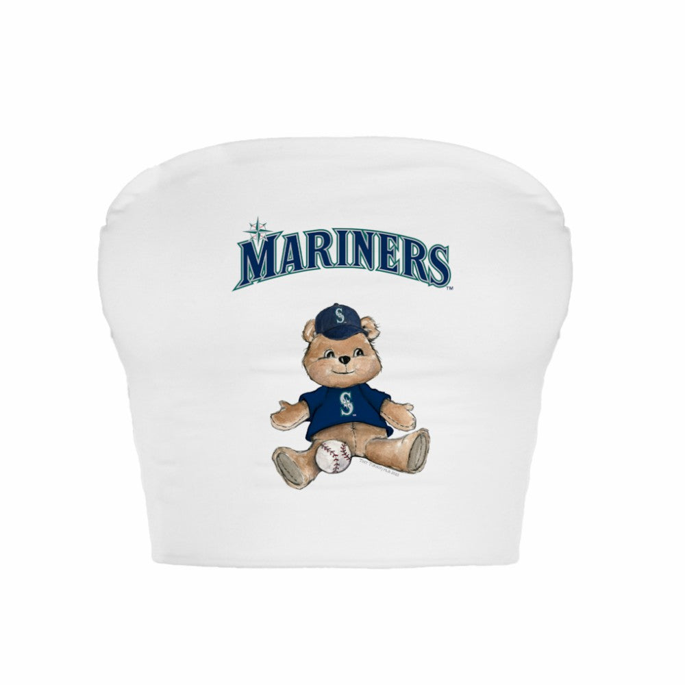 Seattle Mariners Tiny Turnip Women's Teddy Bear Crop Tube Top White