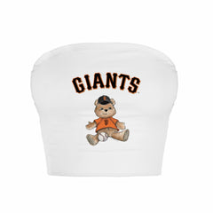 San Francisco Giants Tiny Turnip Women's Teddy Bear Crop Tube Top White