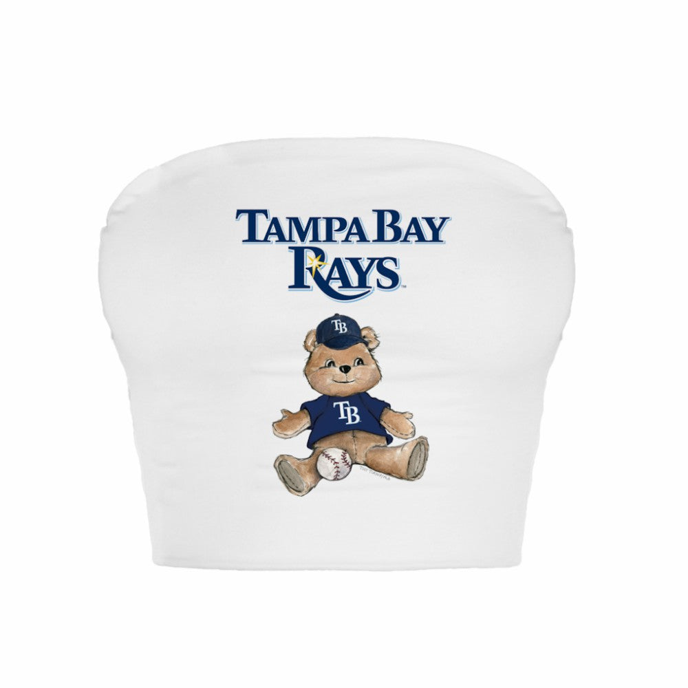 Tampa Bay Rays Tiny Turnip Women's Teddy Bear Crop Tube Top White