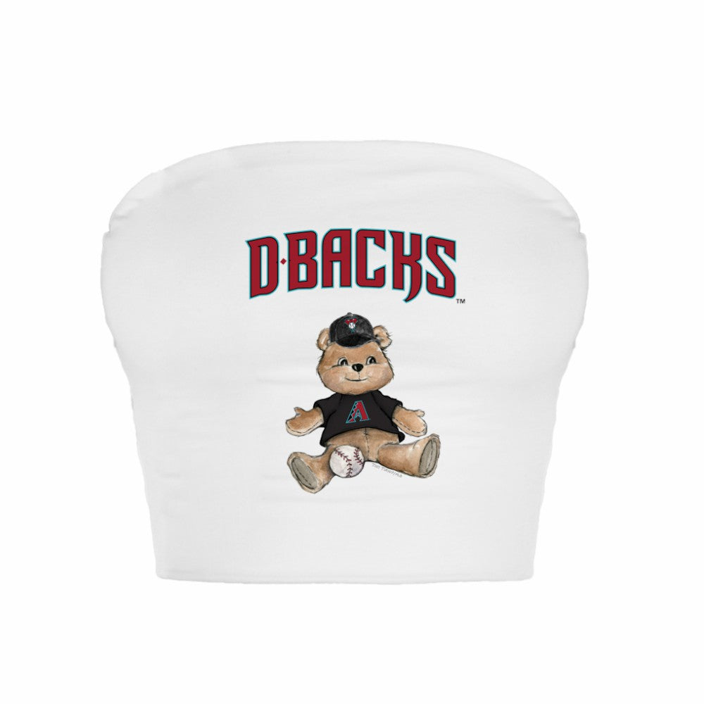 Arizona Diamondbacks Tiny Turnip Women's Teddy Bear Crop Tube Top White