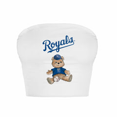 Kansas City Royals Tiny Turnip Women's Teddy Bear Crop Tube Top White