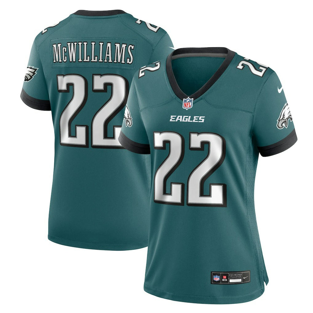 Mac McWilliams Philadelphia Eagles Women's Team Game Jersey - Midnight Green