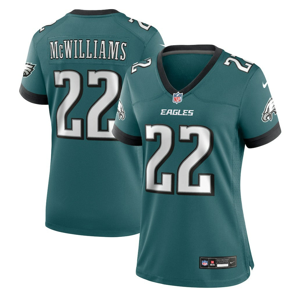 Mac McWilliams Philadelphia Eagles Women's Team Game Jersey - Midnight Green