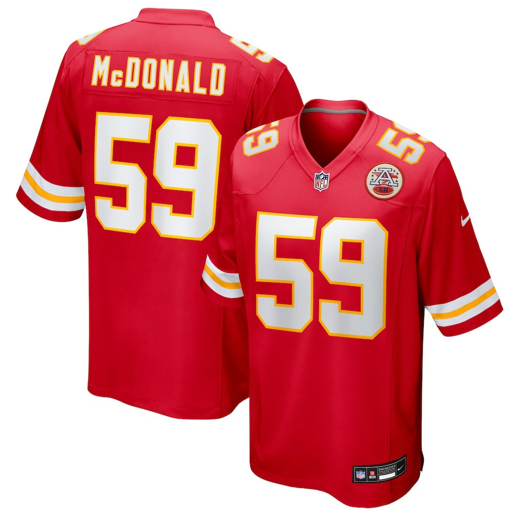 Cooper McDonald Kansas City Chiefs Team Game Jersey - Red