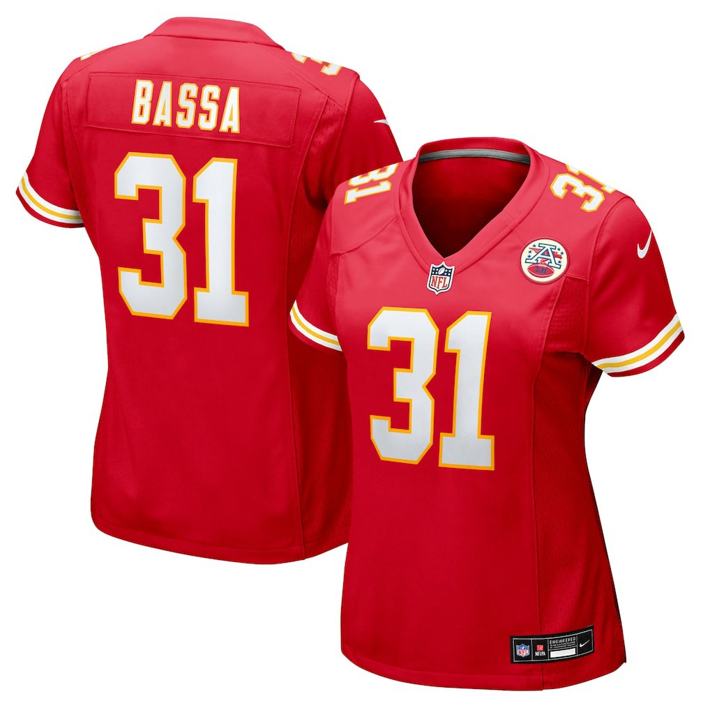 Jeffrey Bassa Kansas City Chiefs Women's Team Game Jersey - Red