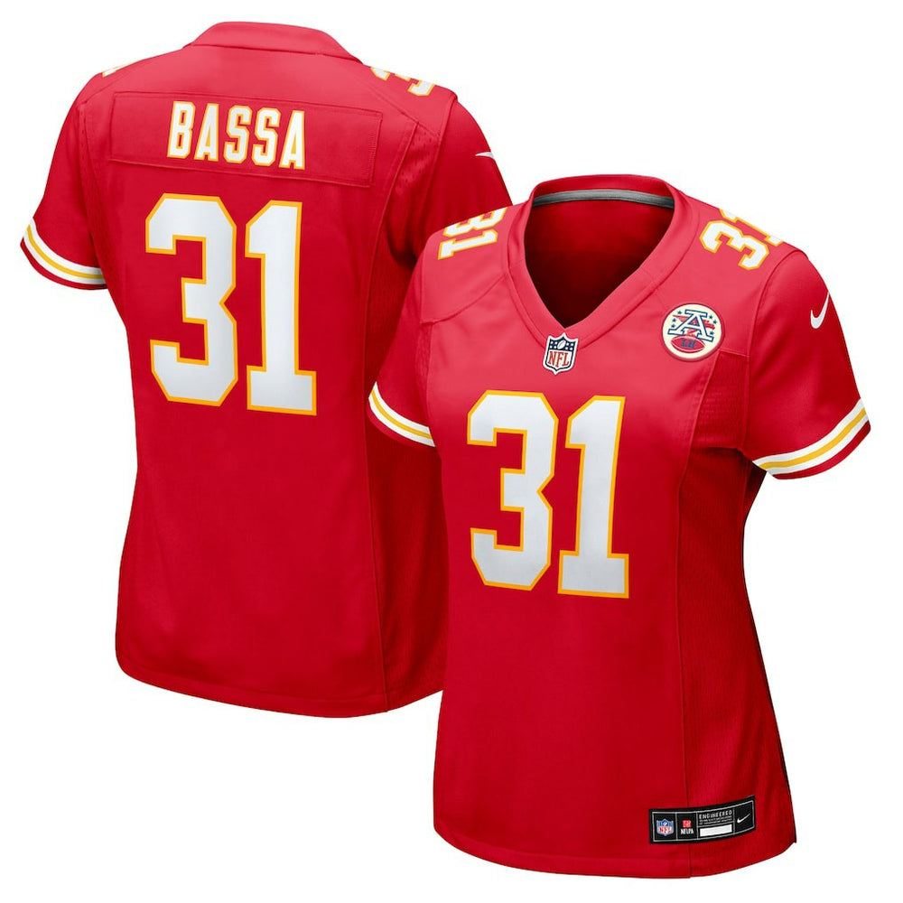 Jeffrey Bassa Kansas City Chiefs Women's Team Game Jersey - Red