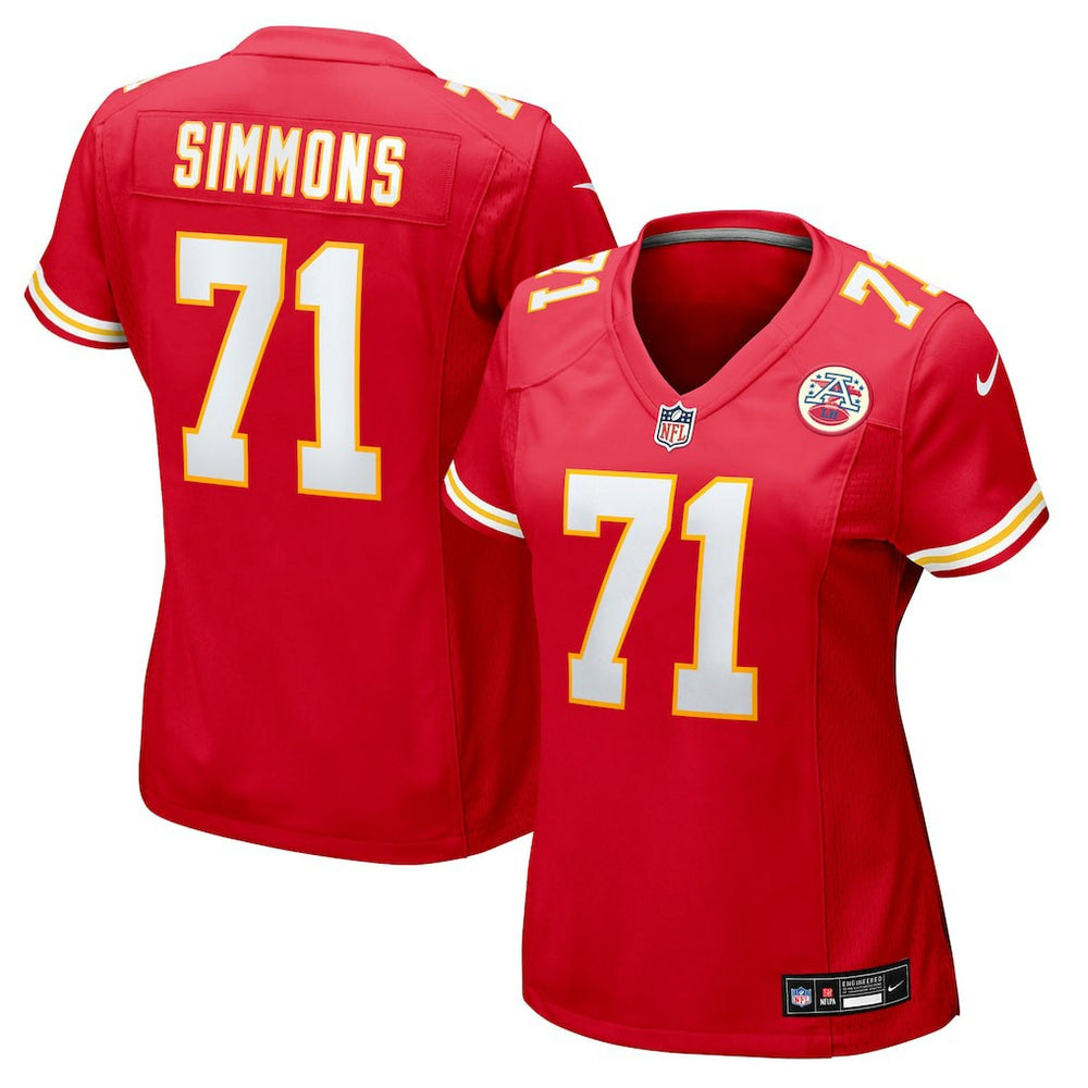 Josh Simmons Kansas City Chiefs Women's Team Game Jersey - Red
