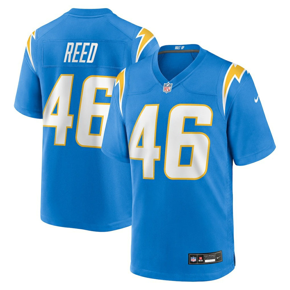 Nikko Reed Los Angeles Chargers Team Game Jersey - Powder Blue