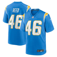 Nikko Reed Los Angeles Chargers Team Game Jersey - Powder Blue