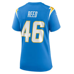 Nikko Reed Los Angeles Chargers Women's Team Game Jersey - Powder Blue