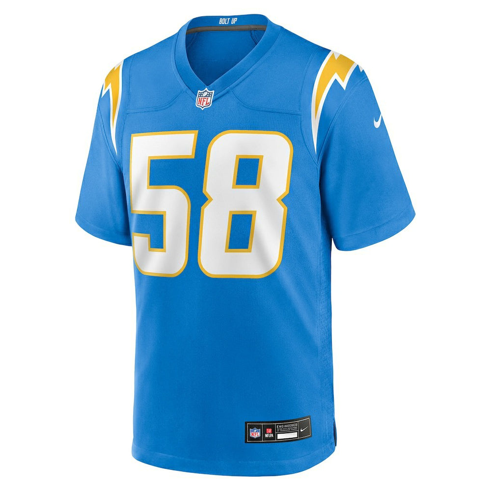 Marlowe Wax Los Angeles Chargers Team Game Jersey - Powder Blue