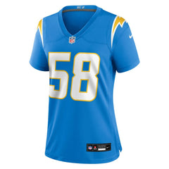 Marlowe Wax Los Angeles Chargers Women's Team Game Jersey - Powder Blue
