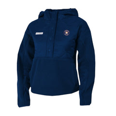 Houston Astros Women's Cloud Point Hooded Fleece Half-Snap Pullover Jacket Navy | Columbia