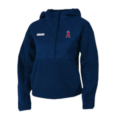 Los Angeles Angels Women's Cloud Point Hooded Fleece Half-Snap Pullover Jacket Navy | Columbia