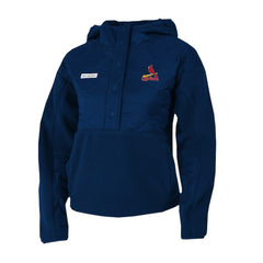 St. Louis Cardinals Women's Cloud Point Hooded Fleece Half-Snap Pullover Jacket Navy | Columbia
