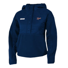 Detroit Tigers Women's Cloud Point Hooded Fleece Half-Snap Pullover Jacket Navy | Columbia