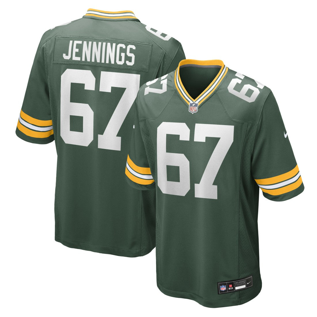 Donovan Jennings Green Bay Packers Team Game Jersey - Green
