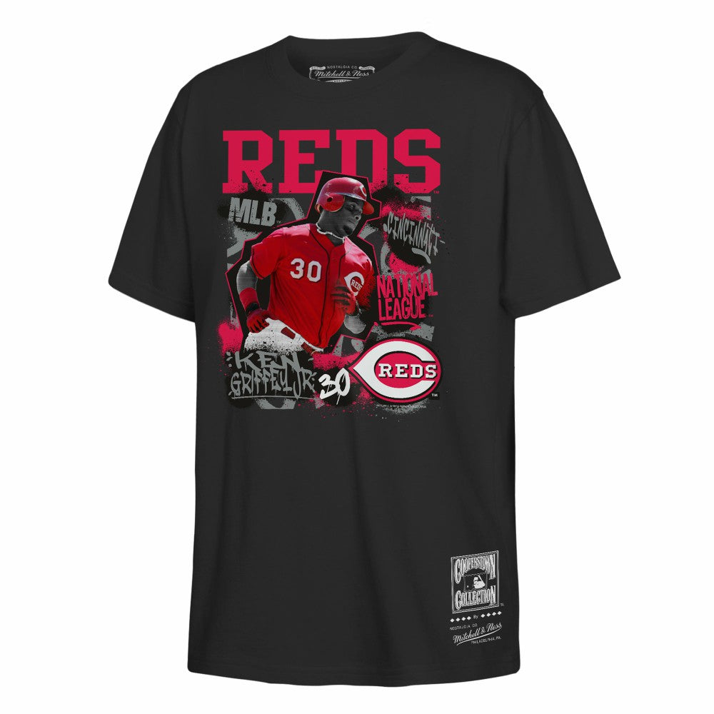 Ken Griffey Jr. Cincinnati Reds Youth Cooperstown Star Moment T-Shirt Black | Mitchell & Ness