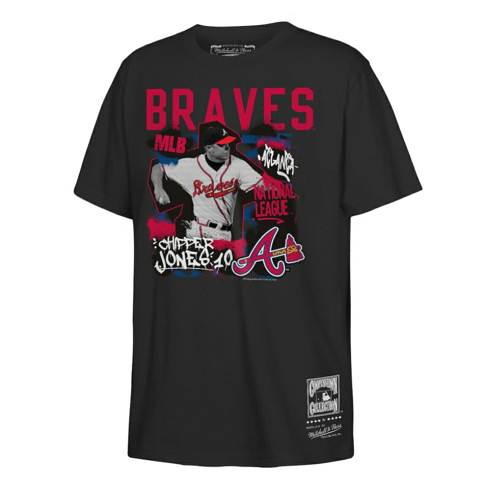 Chipper Jones Atlanta Braves Youth Cooperstown Star Moment T-Shirt Black | Mitchell & Ness