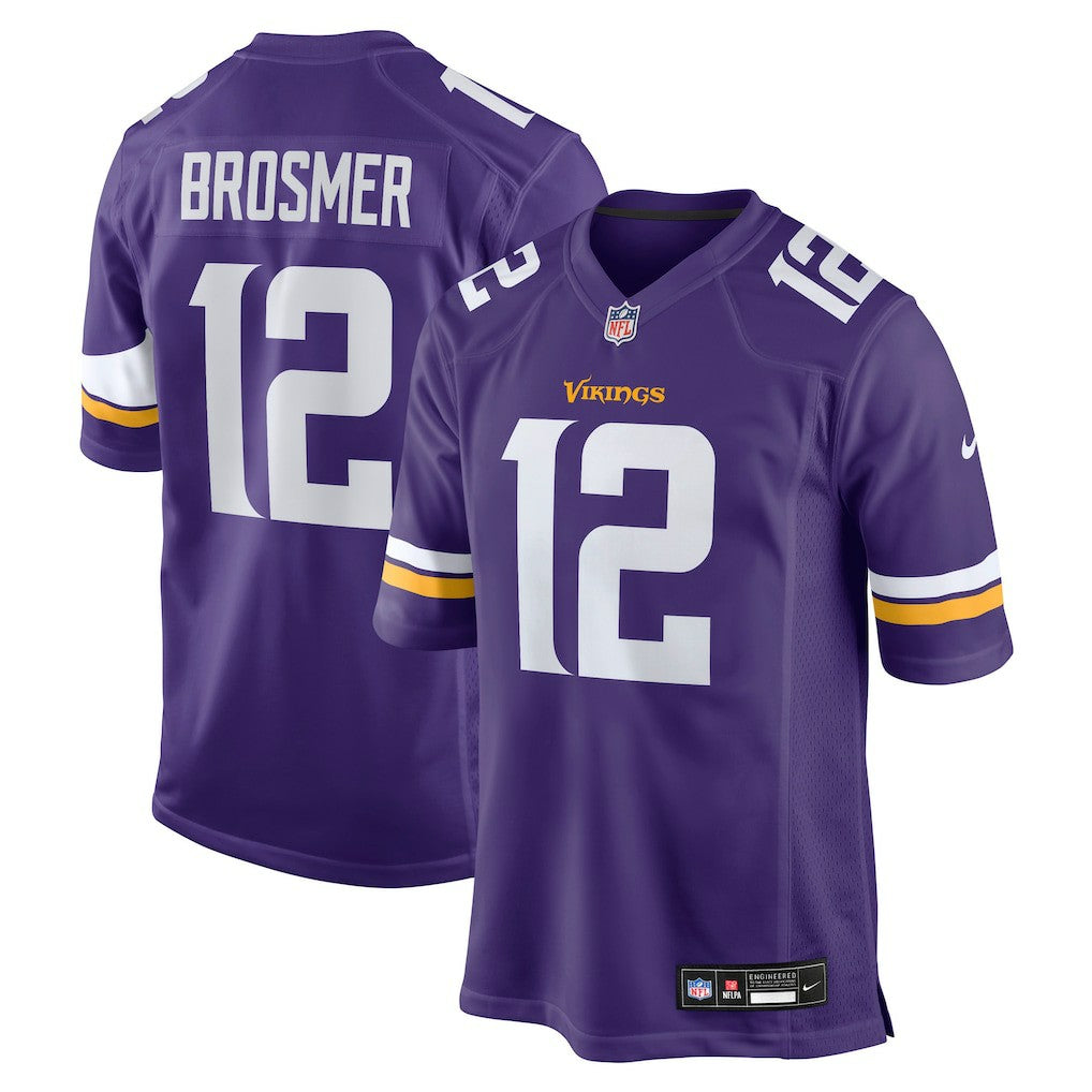 Max Brosmer Minnesota Vikings Team Game Jersey - Purple