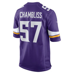 Chaz Chambliss Minnesota Vikings Team Game Jersey - Purple