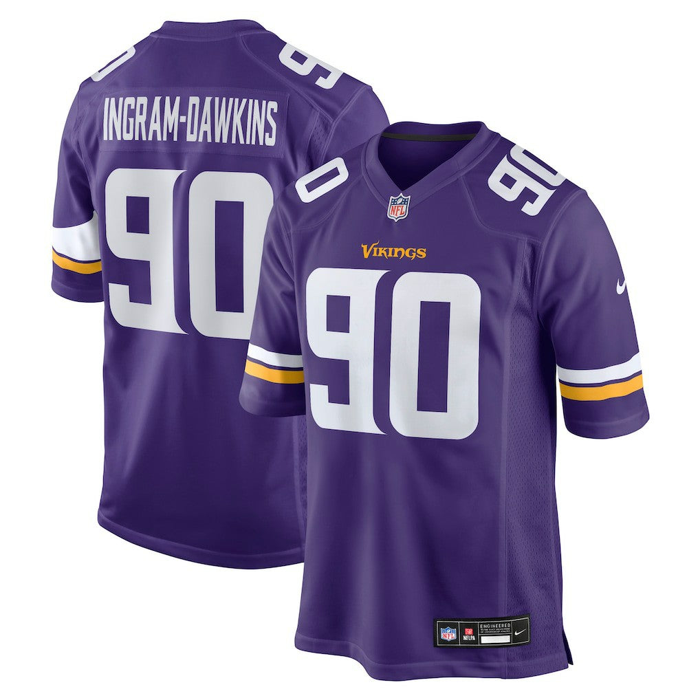 Tyrion Ingram-Dawkins Minnesota Vikings Team Game Jersey - Purple
