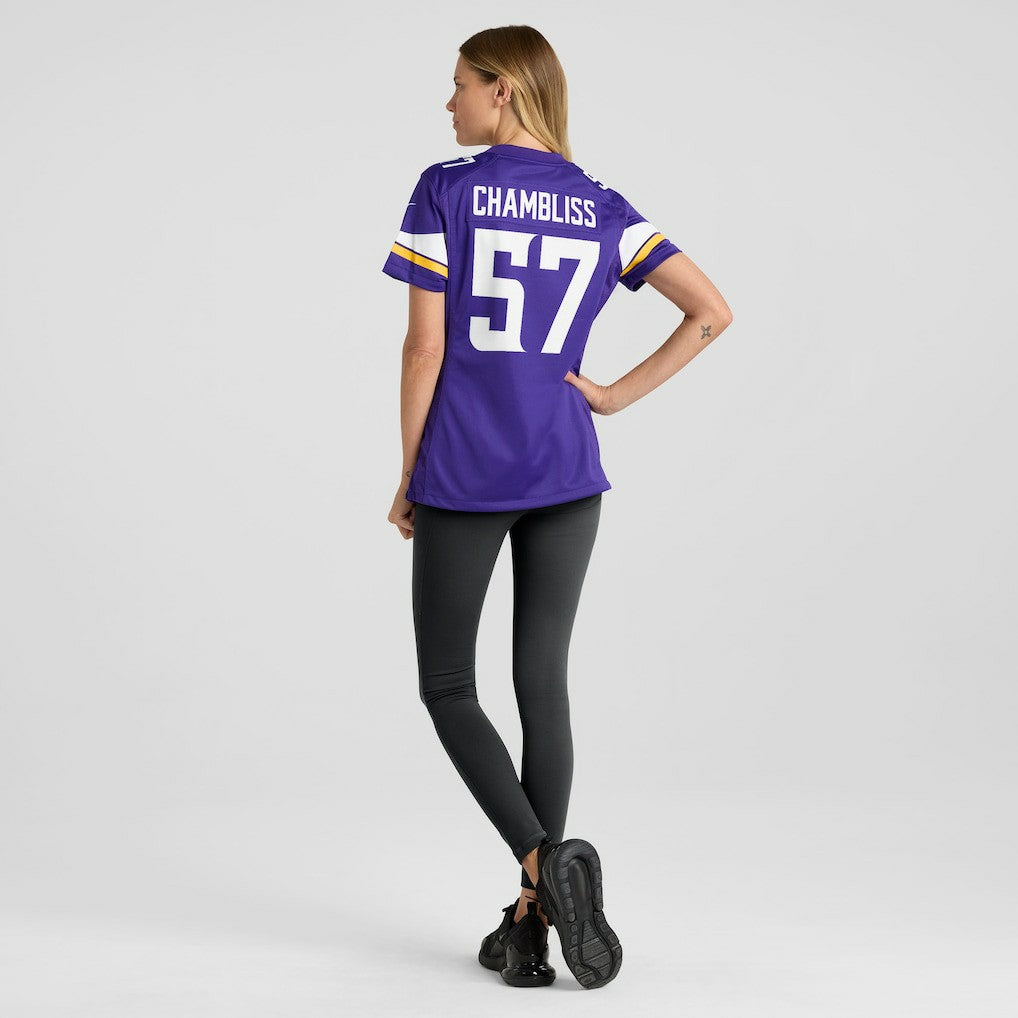 Chaz Chambliss Minnesota Vikings Women's Team Game Jersey - Purple