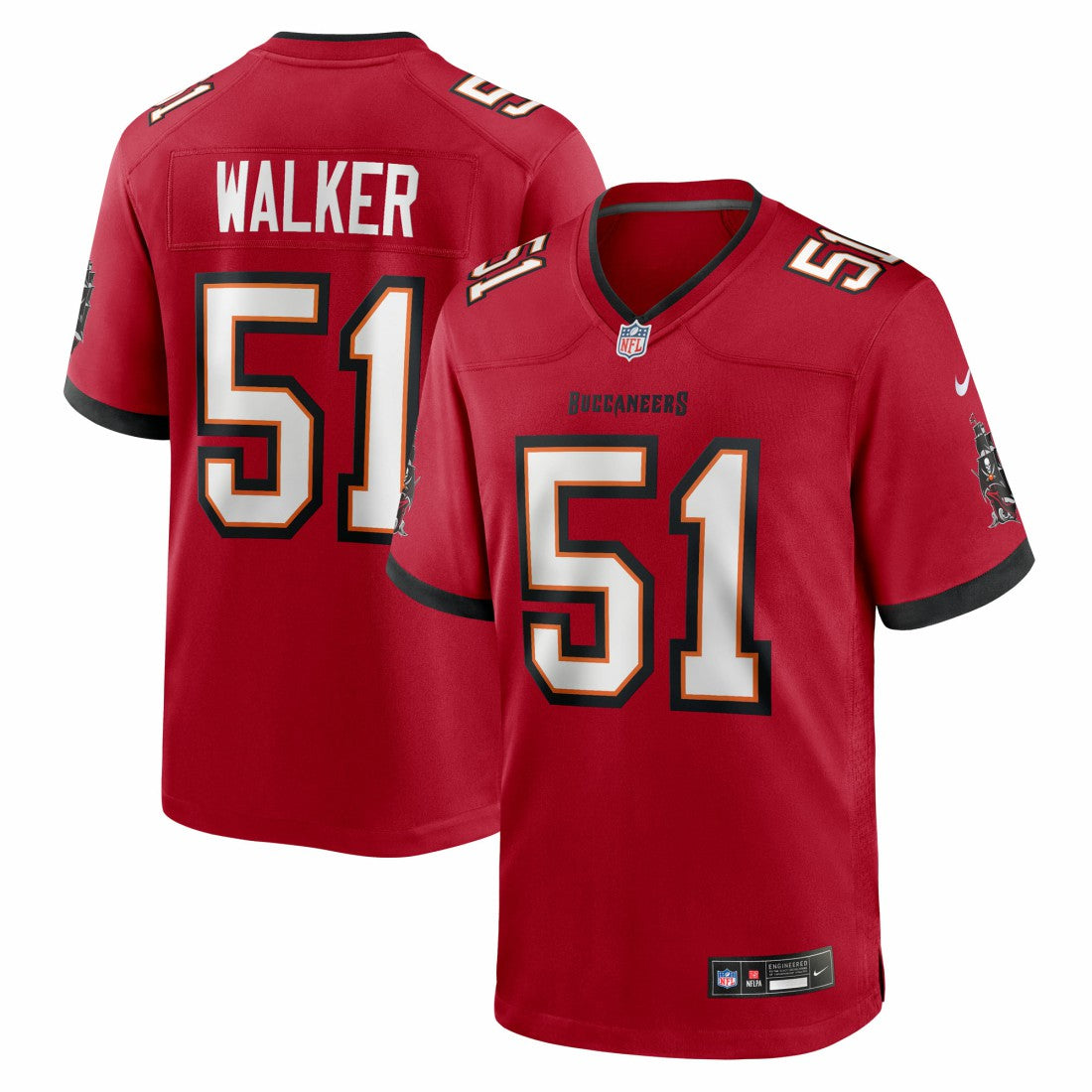 David Walker Tampa Bay Buccaneers Team Game Jersey - Red