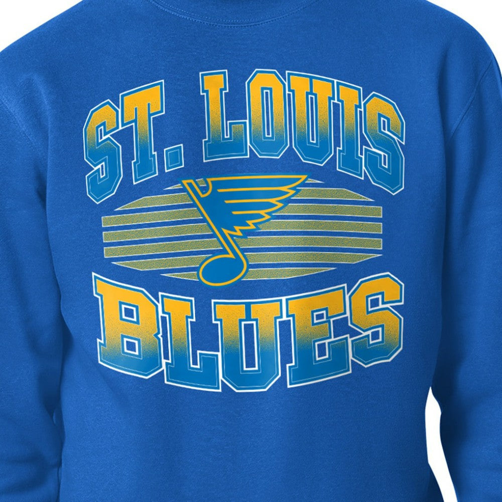 St. Louis Blues Starter Team Grit Graphic Fleece Pullover Sweatshirt Blue