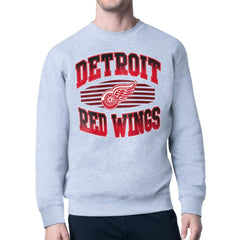 Detroit Red Wings Starter Team Grit Graphic Fleece Pullover Sweatshirt Gray