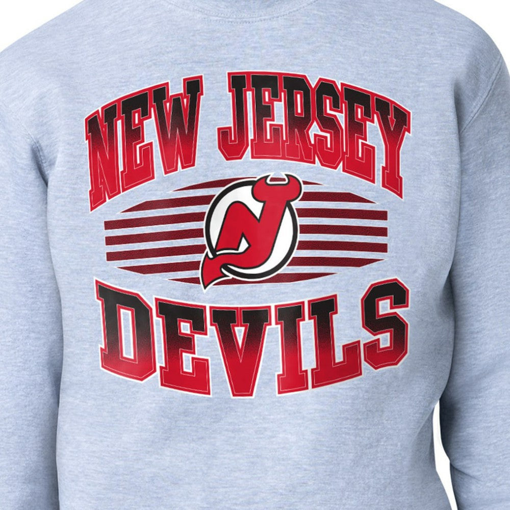New Jersey Devils Starter Team Grit Graphic Fleece Pullover Sweatshirt Gray