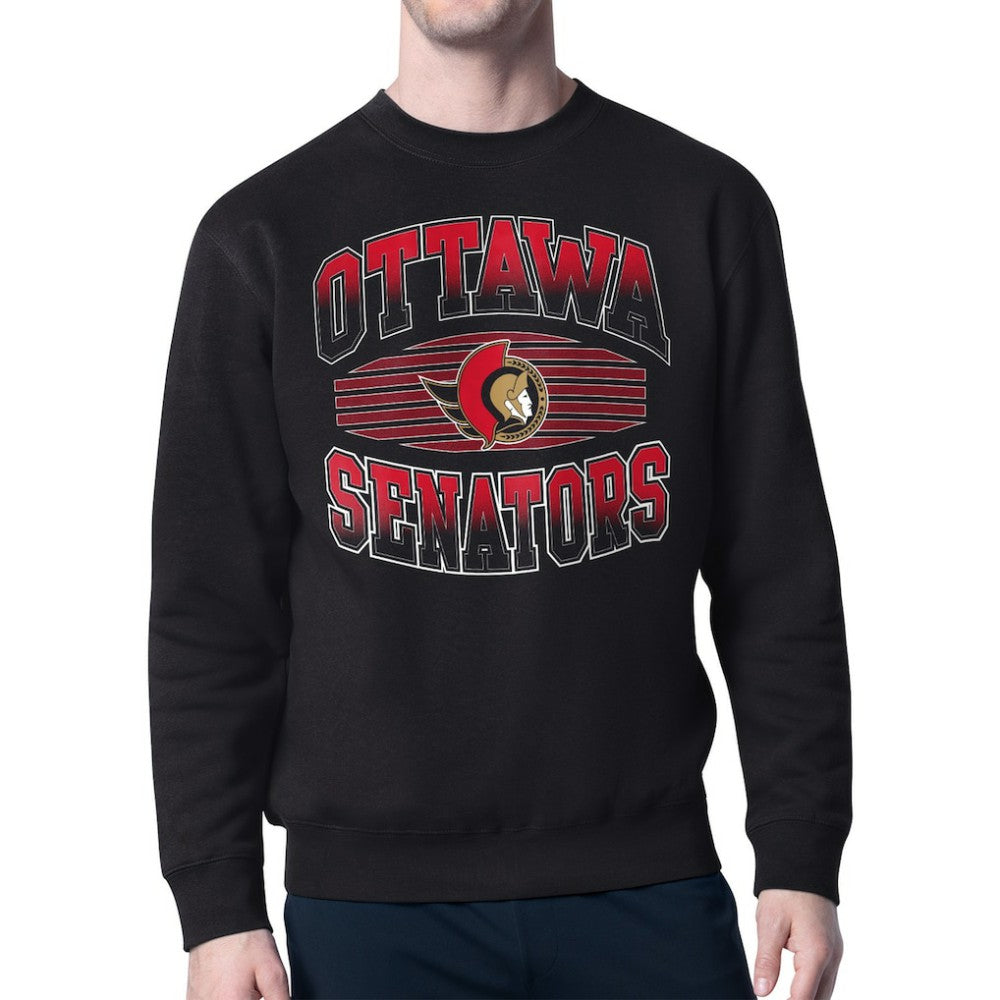 Ottawa Senators Starter Team Grit Graphic Fleece Pullover Sweatshirt Black