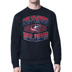 Columbus Blue Jackets Starter Team Grit Graphic Fleece Pullover Sweatshirt Navy
