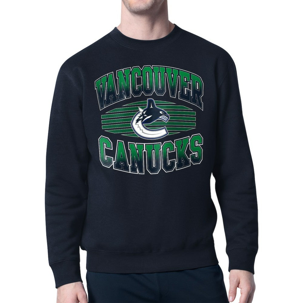 Vancouver Canucks Starter Team Grit Graphic Fleece Pullover Sweatshirt Navy