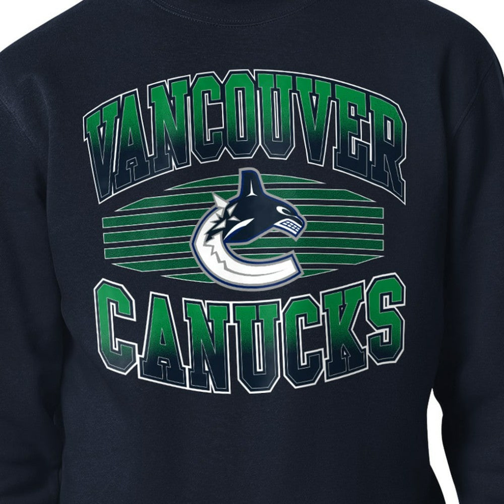 Vancouver Canucks Starter Team Grit Graphic Fleece Pullover Sweatshirt Navy