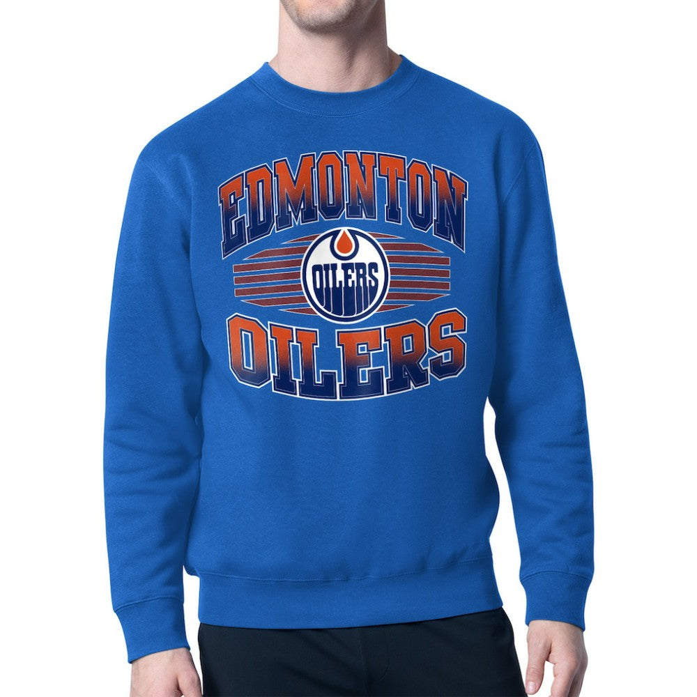 Edmonton Oilers Starter Team Grit Graphic Fleece Pullover Sweatshirt Royal