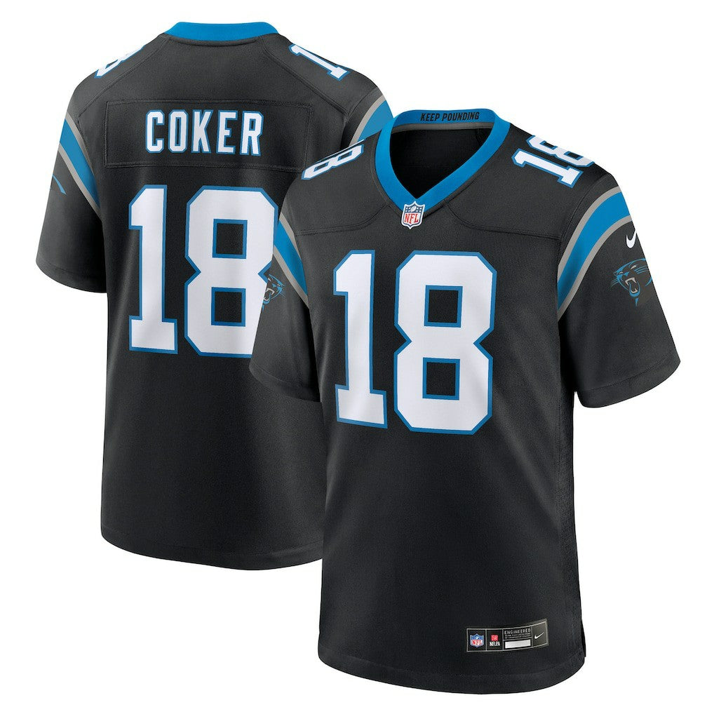 Jalen Coker Carolina Panthers Team Game Jersey - Black
