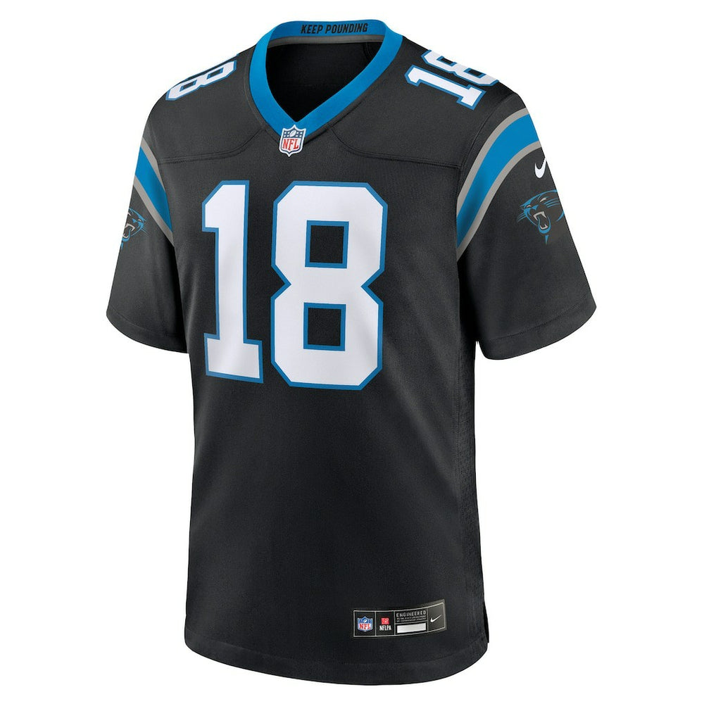 Jalen Coker Carolina Panthers Team Game Jersey - Black