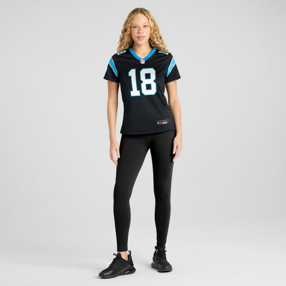 Jalen Coker Carolina Panthers Women's Team Game Jersey - Black
