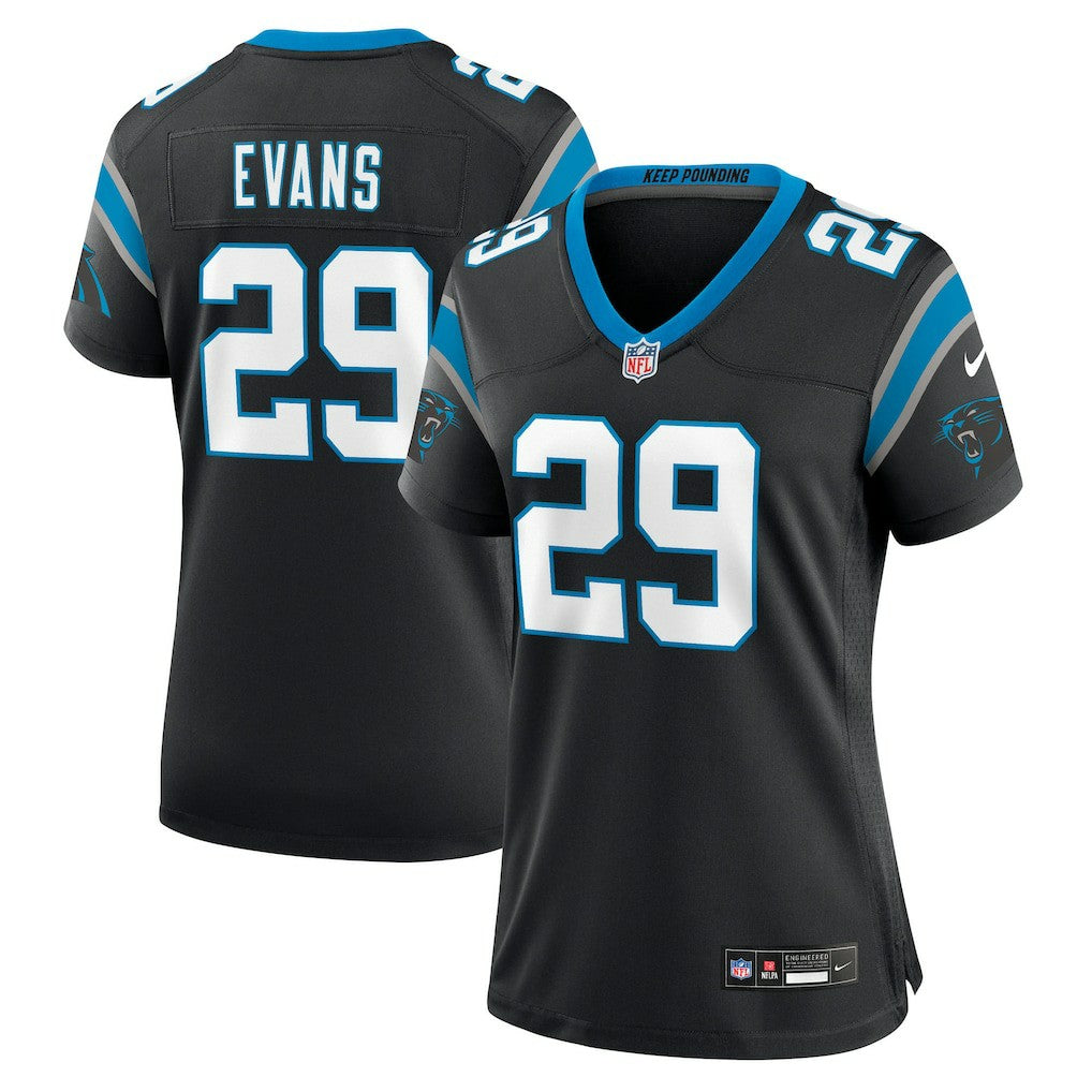 Akayleb Evans Carolina Panthers Women's Team Game Jersey - Black