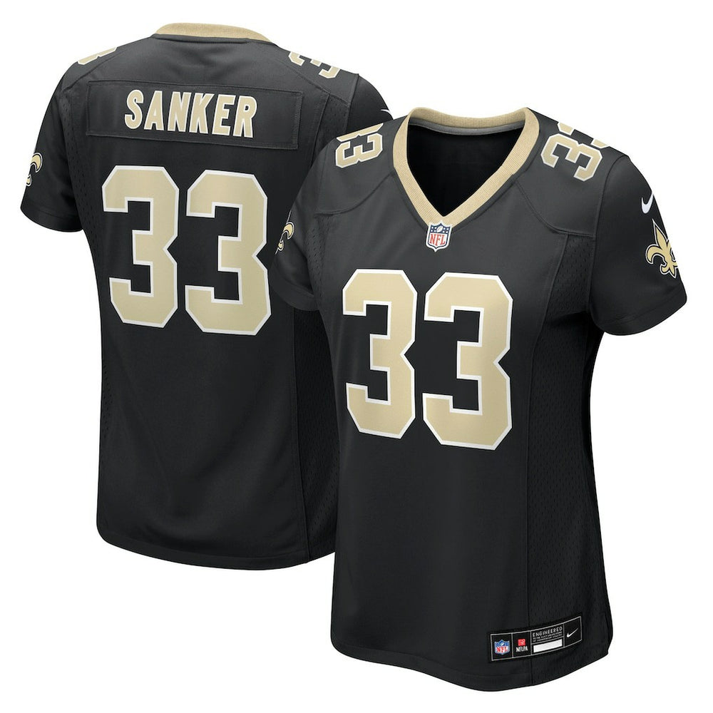 Jonas Sanker New Orleans Saints Women's Team Game Jersey - Black